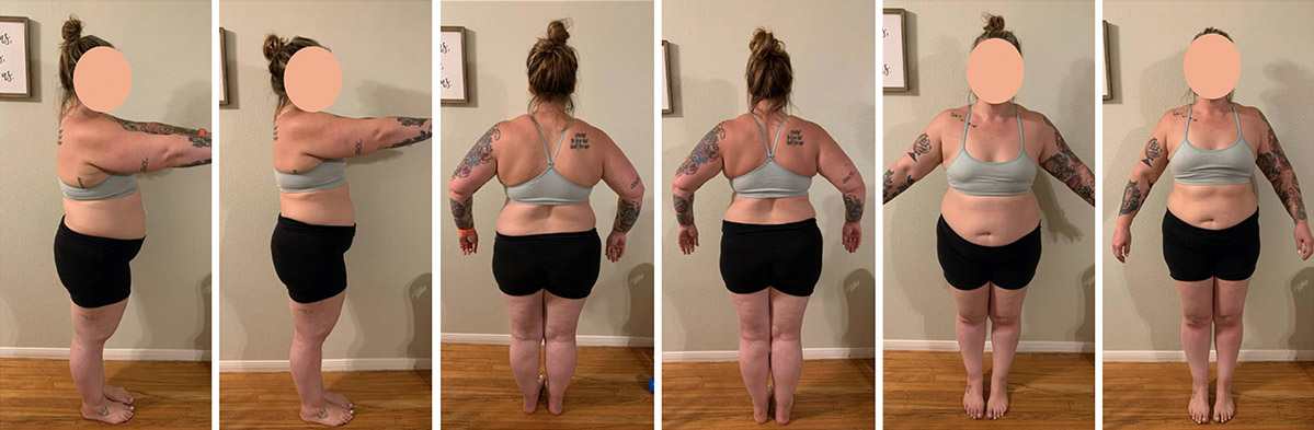 I’ve been overweight since I was 10 years old. Now at 36 I can honestly say I have probably tried every program imaginable to lose the weight. I have gained and lost the same 50lbs multiple times. I reluctantly signed up the day the challenge started to join fit moms on the block in hopes of finding what I had always been lacking which was accountability, workouts I can get done in 30-45 minutes and help with staying consistent with my nutrition (anytime I’ve lost weight prior is was ONLY due to the fact I was not eating enough, hence why the weight always came back.. not this time). I work full time, have a very busy 3 year old and trying to workout in between cooking and cleaning and everything else became a struggle. I fell in love with their workouts right away and the weekly check ins really helped to keep me going. I saw results almost right away but the biggest win has been my mindset shift. I have figured out how to plan my meals ahead and enjoy treats here and there with no guilt, I’m no longer working out because I have to but because I LOVE to and I am learning to be patient and just trust the process. I’ve bugged Carli and Jordan a handful of times throughout the challenge and they always show up for me. I’ve never experienced this kind of support with anything else I’ve done. Hands down this has been the best decision I’ve made for myself.- Bridget