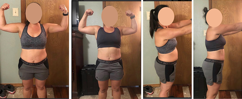 I cannot say enough good things about the program that Fit Moms on the Block have put together. The workouts are intense, but if you put in the WORK, you will see results. Just in the last 8 weeks, I have seen my body transform more than when I was working out at the gym for over 9 months. Not only can I see that I am losing inches, I just feel so much better in general. I love how the app helps keep me accountable, and both Carli and Jordan are available to answer any questions or concerns. I will definitely be joining another 8 week challenge.- Jessica
